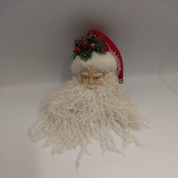 2 Christmas Santa Claus Face Head Ornament Tree Decoration Hanging Ornament - Picture 10 of 15